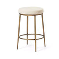 Tabouret de comptoir en métal sans dossier Maven Lane Stella avec siège rembourré en tissu 26 po