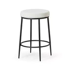 Tabouret de comptoir en métal sans dossier Maven Lane Stella avec siège rembourré en tissu 26 po