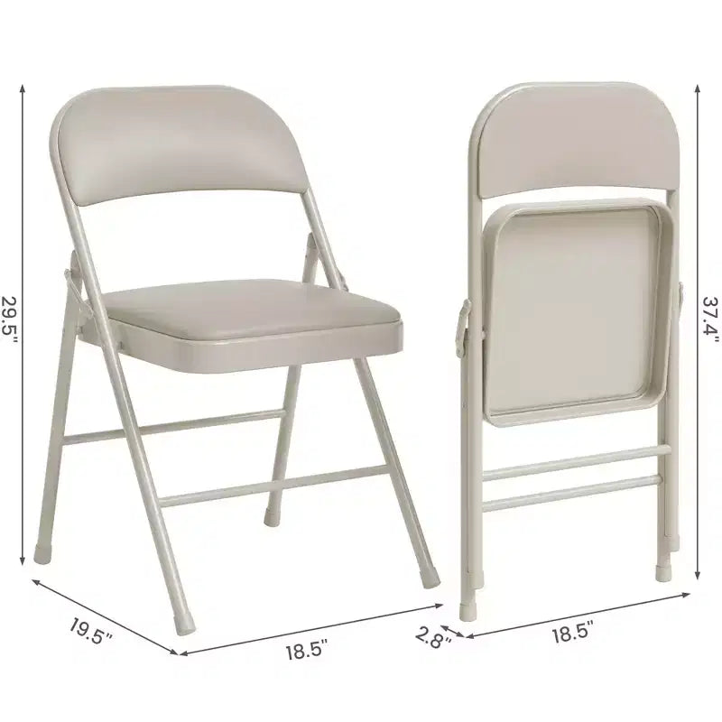 Whizmax Lot de 2 chaises pliantes avec coussin rembourré et dossier, chaises en métal avec coussin confortable pour la maison et le bureau, pour événements intérieurs et extérieurs