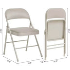 Whizmax Lot de 2 chaises pliantes avec coussin rembourré et dossier, chaises en métal avec coussin confortable pour la maison et le bureau, pour événements intérieurs et extérieurs