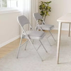 Whizmax Lot de 2 chaises pliantes avec coussin rembourré et dossier, chaises en métal avec coussin confortable pour la maison et le bureau, pour événements intérieurs et extérieurs