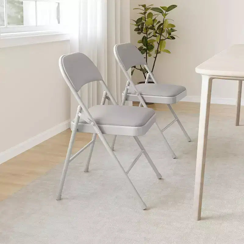 Whizmax Lot de 2 chaises pliantes avec coussin rembourré et dossier, chaises en métal avec coussin confortable pour la maison et le bureau, pour événements intérieurs et extérieurs