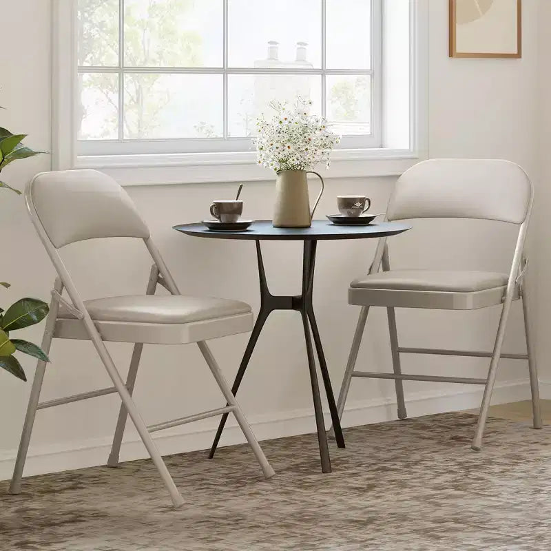 Whizmax Lot de 2 chaises pliantes avec coussin rembourré et dossier, chaises en métal avec coussin confortable pour la maison et le bureau, pour événements intérieurs et extérieurs