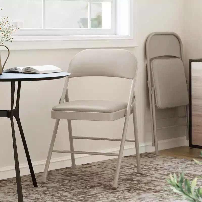 Whizmax Lot de 2 chaises pliantes avec coussin rembourré et dossier, chaises en métal avec coussin confortable pour la maison et le bureau, pour événements intérieurs et extérieurs