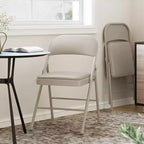 Whizmax Lot de 2 chaises pliantes avec coussin rembourré et dossier, chaises en métal avec coussin confortable pour la maison et le bureau, pour événements intérieurs et extérieurs