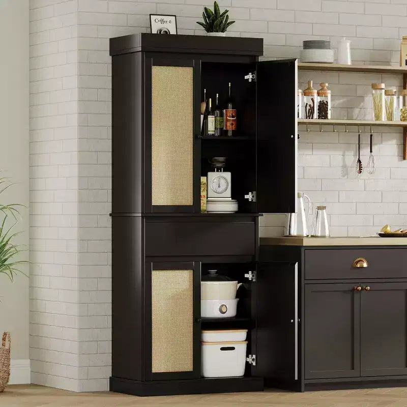 Tall Kitchen Pantry Cabinet 69 Storage Cabinet with Doors, Drawer and Adjustable Shelves, Cupboard for Bathroom Dining Room