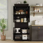 Armoire de cuisine haute 69 Armoire de rangement avec portes, tiroir et étagères réglables, buffet pour salle de bain salle à manger