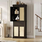 Armoire de cuisine haute 69 Armoire de rangement avec portes, tiroir et étagères réglables, buffet pour salle de bain salle à manger