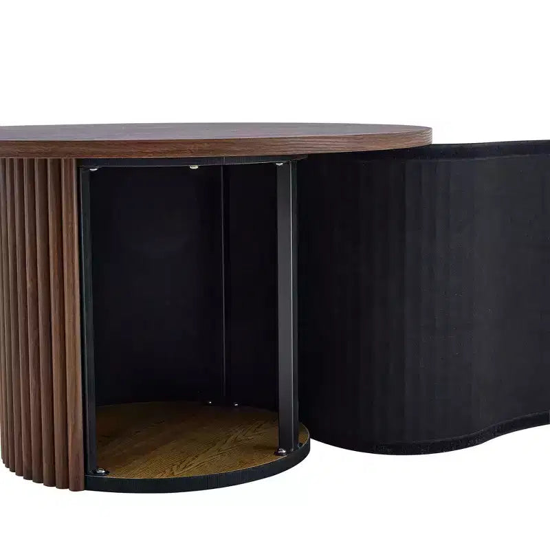 Vatros Table basse ronde moderne avec rangement Petite table basse en bois