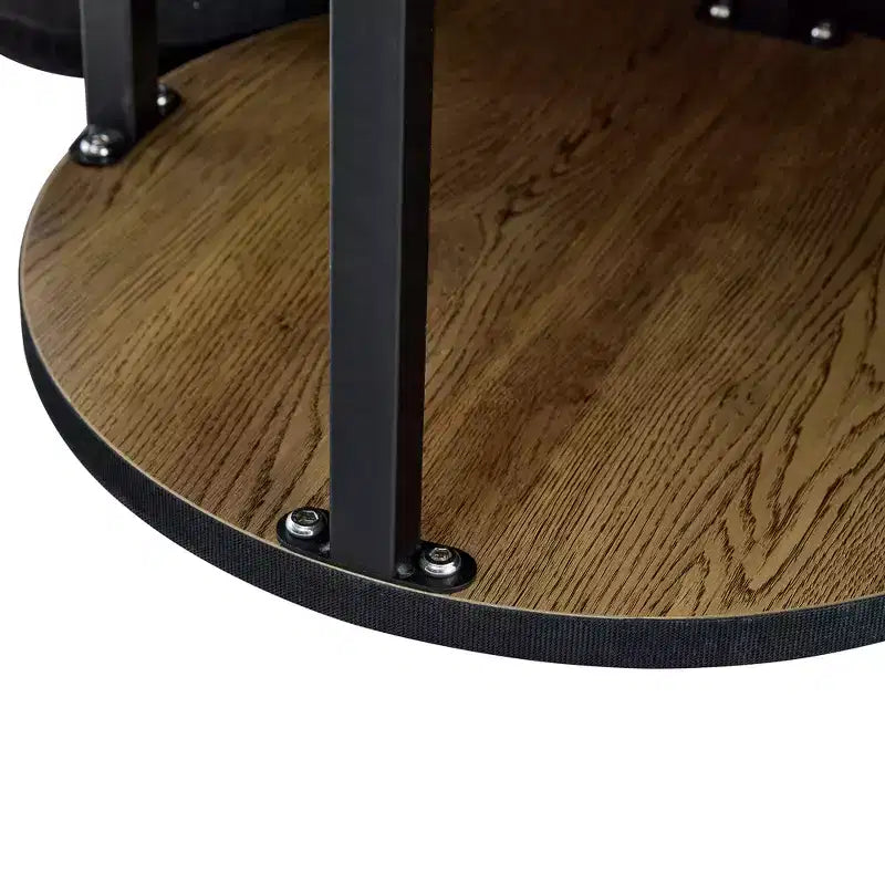 Vatros Table basse ronde moderne avec rangement Petite table basse en bois