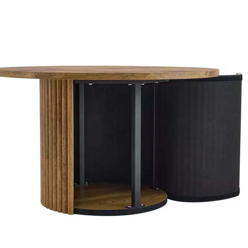 Vatros Table basse ronde moderne avec rangement Petite table basse en bois