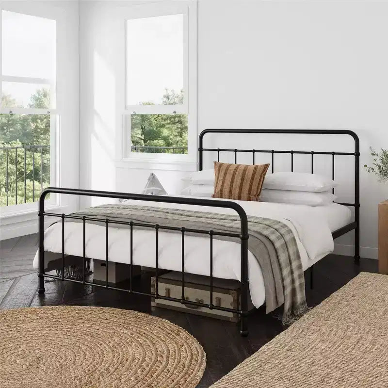 Cadre de lit plateforme RealRooms Ainsley en métal noir