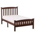Karl Home Vertical Coffee Twin Size Platform Bed Frame with Headboard