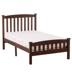Karl Home Vertical Coffee Twin Size Platform Bed Frame with Headboard