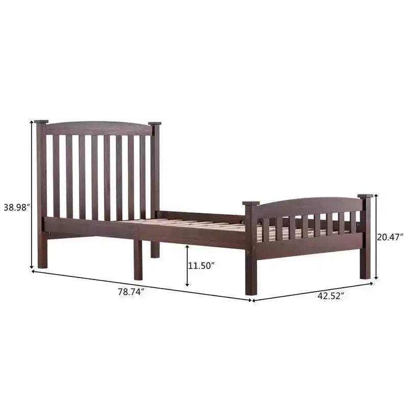 Cadre de lit plateforme double Karl Home Vertical Coffee avec tête de lit