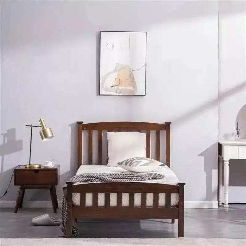 Cadre de lit plateforme double Karl Home Vertical Coffee avec tête de lit