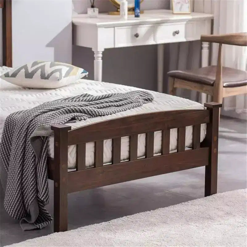 Cadre de lit plateforme double Karl Home Vertical Coffee avec tête de lit