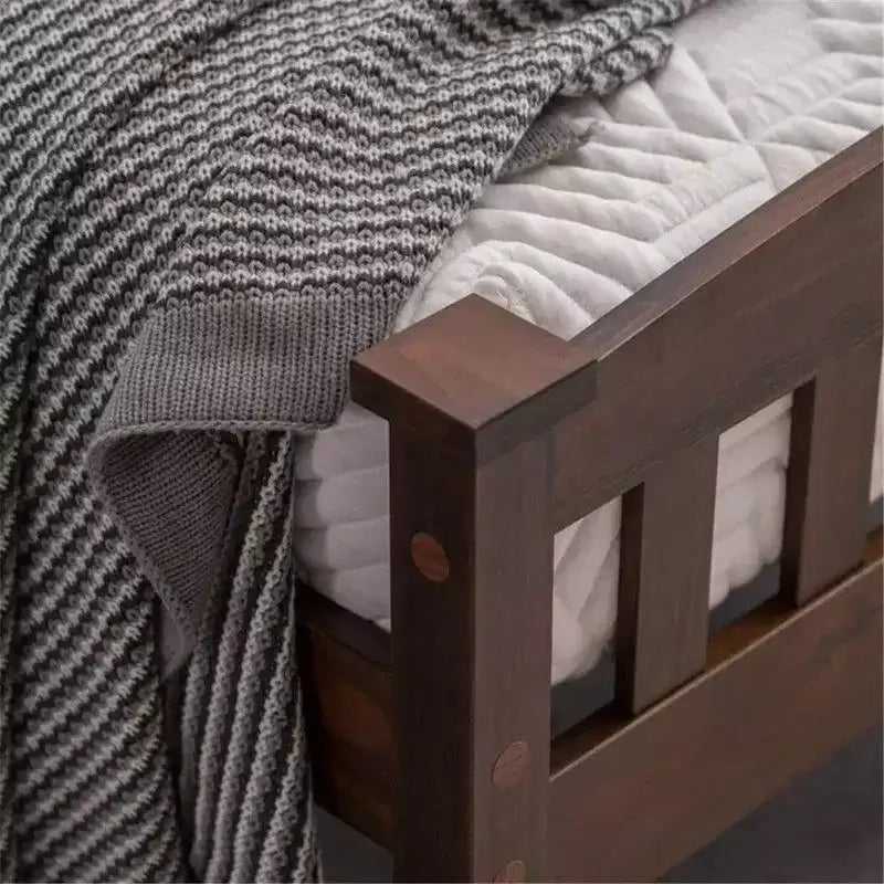 Cadre de lit plateforme double Karl Home Vertical Coffee avec tête de lit
