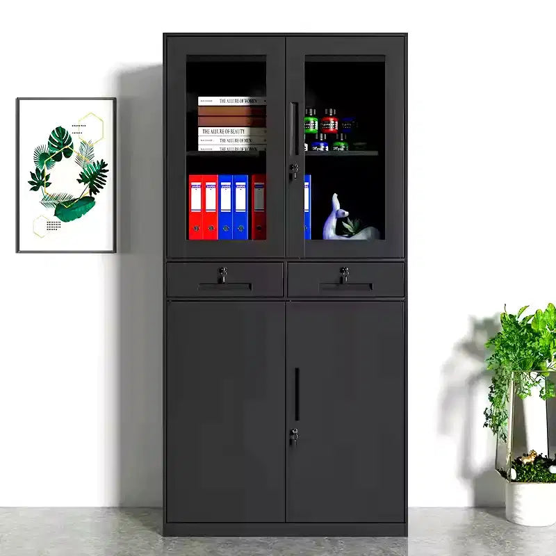71 Armoires de Rangement en Métal pour Garage, Armoire de Rangement en Métal Verrouillable avec 2 Étagères Réglables et 2 Tiroirs pour Garage, Bureau, Maison, École, Noir