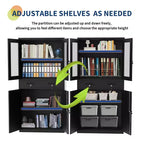 71 Armoires de Rangement en Métal pour Garage, Armoire de Rangement en Métal Verrouillable avec 2 Étagères Réglables et 2 Tiroirs pour Garage, Bureau, Maison, École, Noir