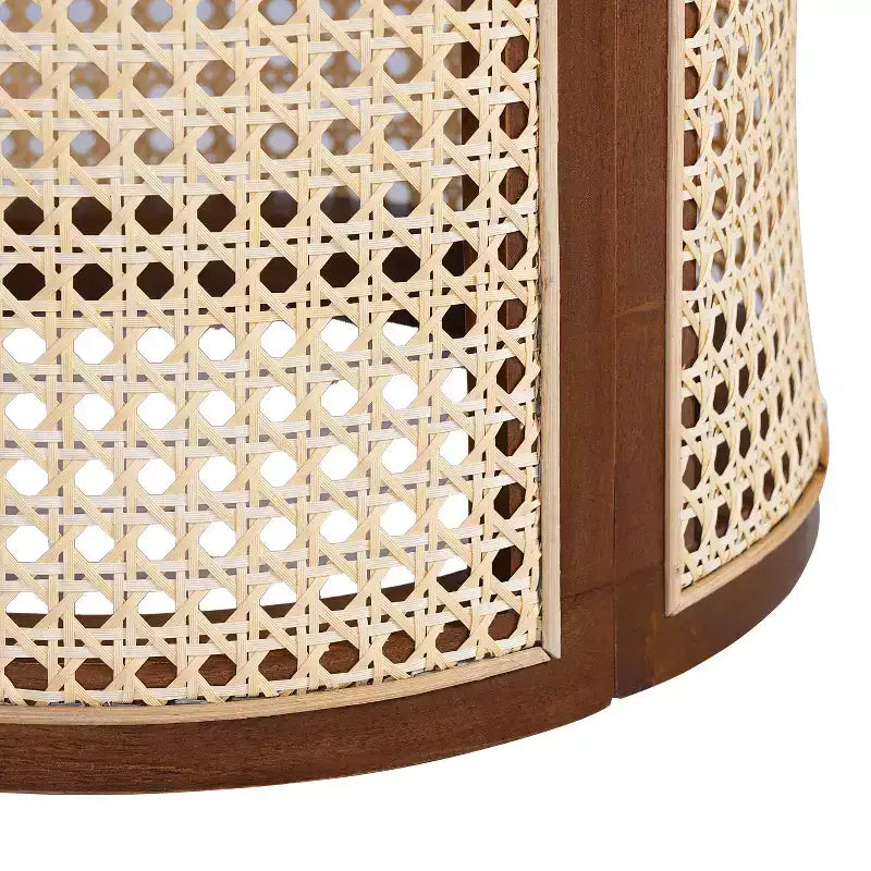 Table d'appoint ronde Orvian moderne en hévéa creux et rotin Christopher Knight Home