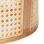 Table d'appoint ronde Orvian moderne en hévéa creux et rotin Christopher Knight Home
