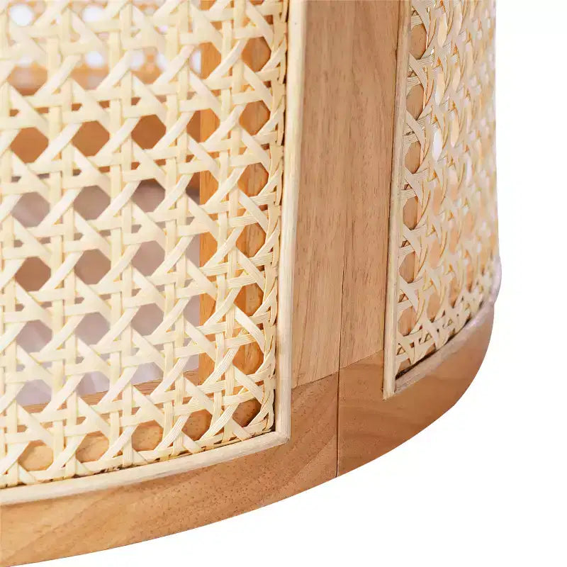 Table d'appoint ronde Orvian moderne en hévéa creux et rotin Christopher Knight Home