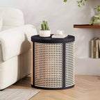 Christopher Knight Home Orvian Modern Hollow Rubberwood and Rattan Round Side Table