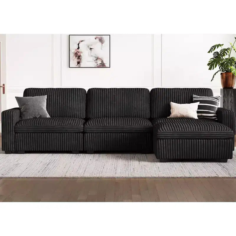 Accoudoir modulaire en velours côtelé Belffin – Accessoire de canapé sans outils avec housse amovible et lavable