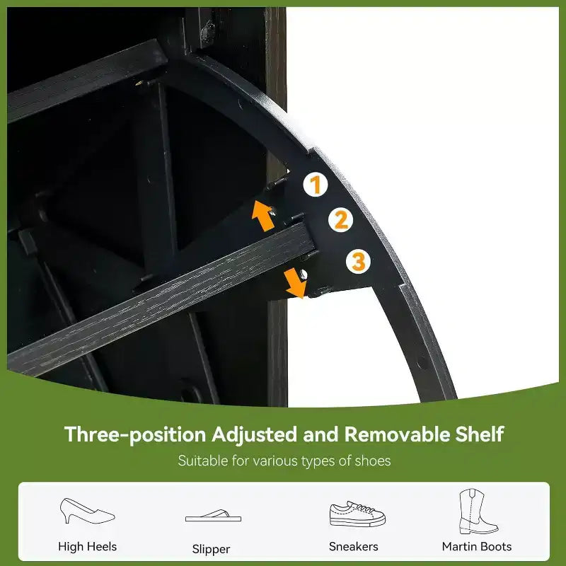 Meuble à chaussures Acekool en rotin avec 3 tiroirs à abattant, 1 tiroir supérieur et 4 étagères réglables, organiseur compact d'entrée avec pieds en métal et dispositif anti-basculement