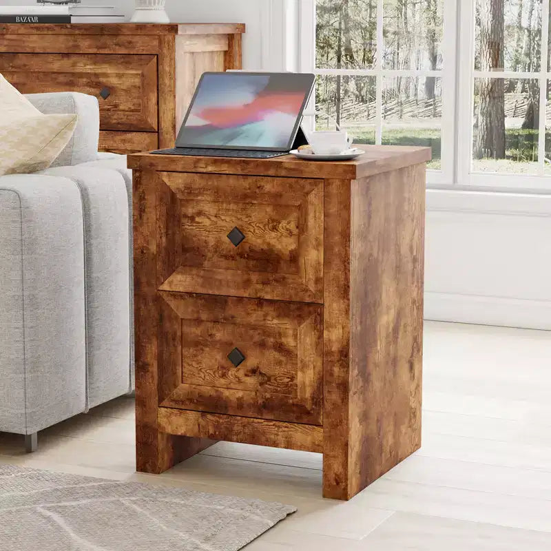 AMERLIFE Lot de 2 tables de chevet avec station de recharge
