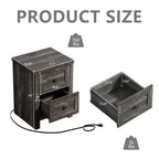 AMERLIFE Lot de 2 tables de chevet avec station de recharge