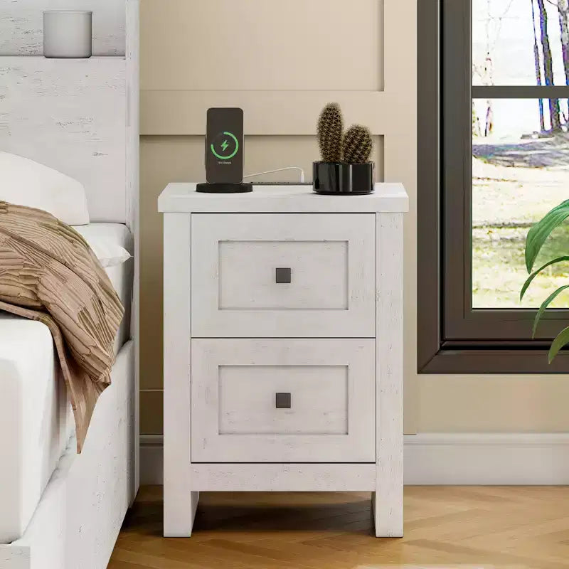 AMERLIFE Lot de 2 tables de chevet avec station de recharge