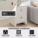 AMERLIFE Lot de 2 tables de chevet avec station de recharge