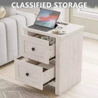AMERLIFE Lot de 2 tables de chevet avec station de recharge