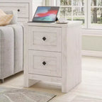 AMERLIFE Lot de 2 tables de chevet avec station de recharge