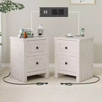 AMERLIFE Lot de 2 tables de chevet avec station de recharge