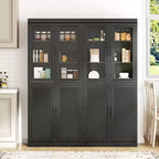 Combinaison de rangement pour armoire vitrée simple avec étagères à 6 niveaux
