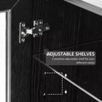 Combinaison de rangement pour armoire vitrée simple avec étagères à 6 niveaux