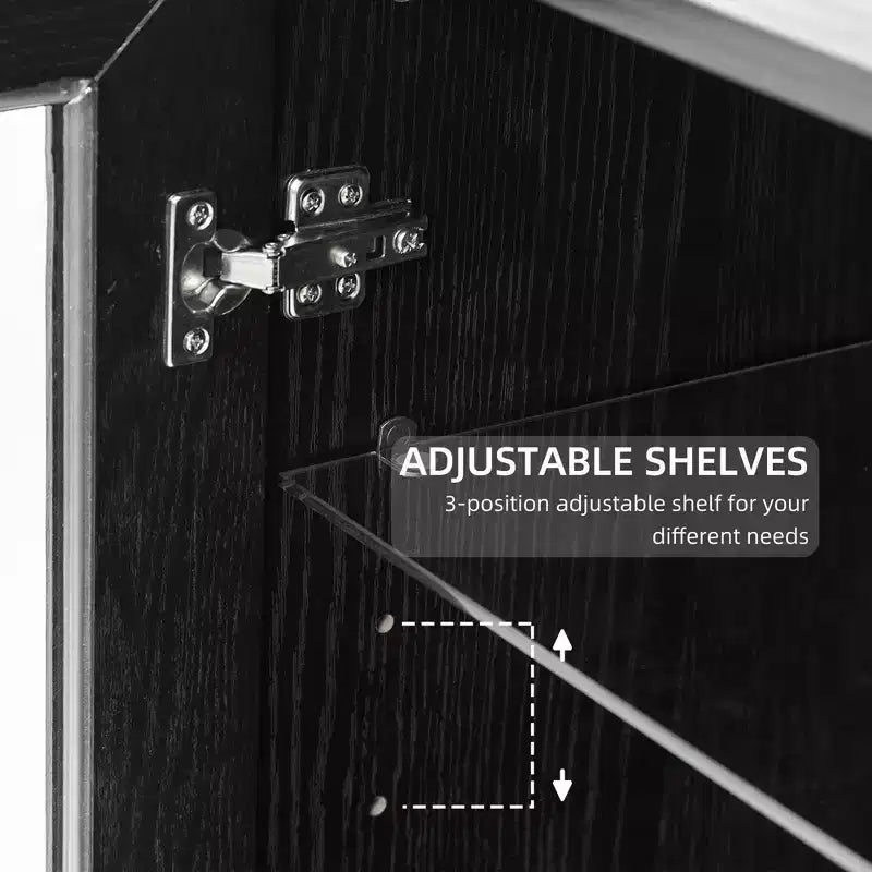 Combinaison de rangement pour armoire vitrée simple avec étagères à 6 niveaux