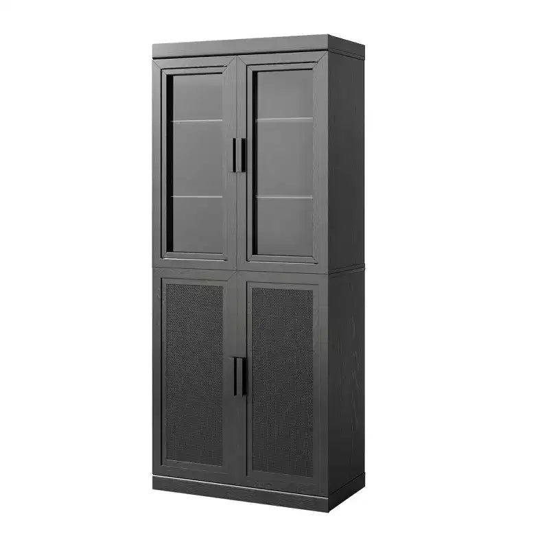 Combinaison de rangement pour armoire vitrée simple avec étagères à 6 niveaux
