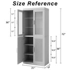 Combinaison de rangement pour armoire vitrée simple avec étagères à 6 niveaux