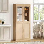 Combinaison de rangement pour armoire vitrée simple avec étagères à 6 niveaux