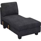 Belffin Right-Facing Storage Chaise Module - Expandable Chenille Sectional with Hidden Compartments & Quick Assembly