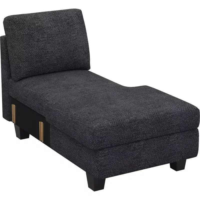 Belffin Right-Facing Storage Chaise Module - Expandable Chenille Sectional with Hidden Compartments & Quick Assembly