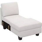 Module chaise longue de rangement Belffin (côté droit) - Canapé sectionnel modulable en chenille avec compartiments cachés et assemblage rapide