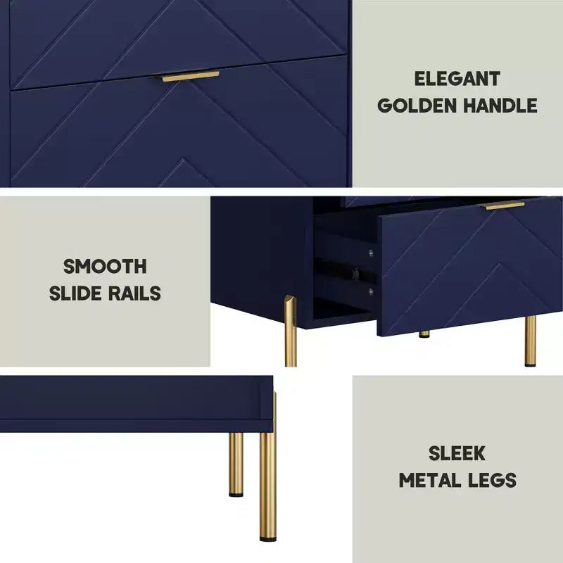 CLIHOME Commode standard 3 tiroirs Tiroirs de rangement décoratifs