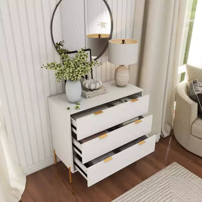 CLIHOME Commode standard 3 tiroirs Tiroirs de rangement décoratifs