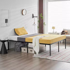 Lit plateforme Karl Home noir en métal, grand lit (queen size), hauteur 18 po
