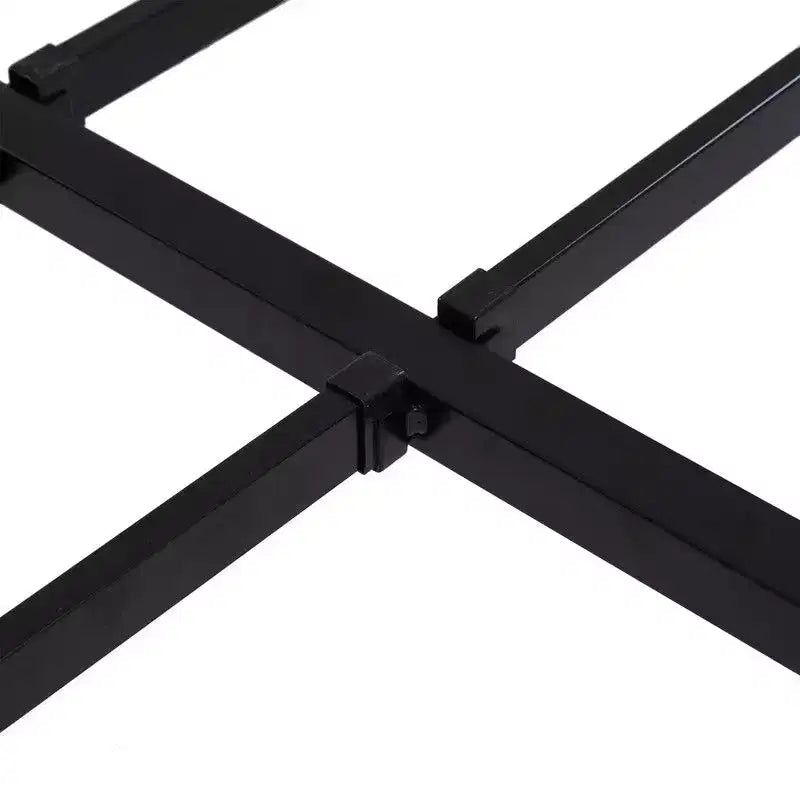 Lit plateforme Karl Home noir en métal, grand lit (queen size), hauteur 18 po